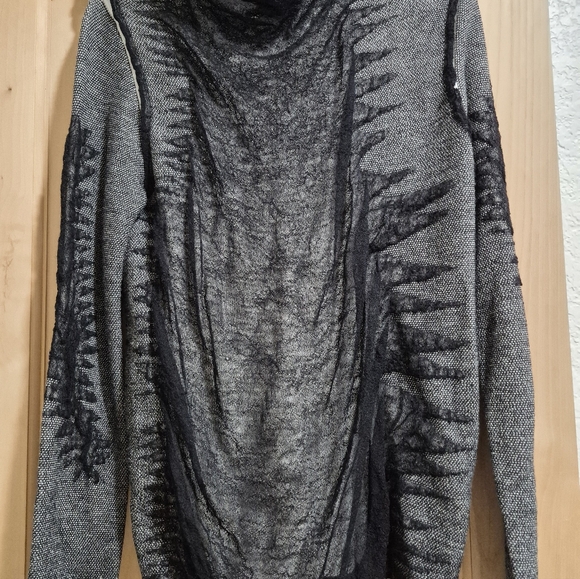 Pier Antonio Gaspari alpaca blend Elegant Sheer Black Mesh Knit Women's Sweater - Picture 4 of 13